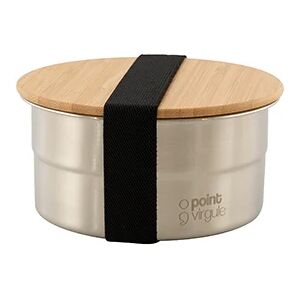 Lunch box ronde en inox 600 ml et couvercle en bambou Point Virgule