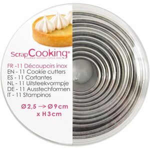 Boite de 11 emporte-pieces ronds en inox Scrapcooking