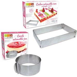 2 cadres patisserie extensibles - cercle & rectangle Scrapcooking