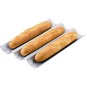 Plaque 3 baguettes perforee avec revetement anti-adhesif Patisse [Noir]