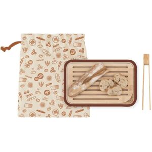 Planche avec sac a pain et pince a toasts Pebbly [Gris]