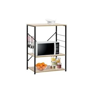 VIDAXL Armoire à micro-ondes noir et chêne 60x39,6x79,5 cm aggloméré - Publicité