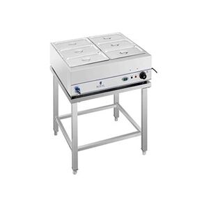 Royal Catering Bain-marie - 2 000 W - 6 bacs GN 1/3 - Avec table et robinet de vidange - Publicité