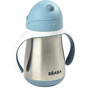 BEABA Tasse enfant paille 8 m+ 250 ml inox bleu clair