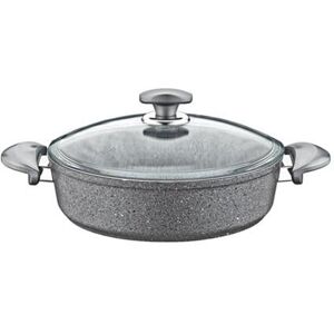 Pot Plat Granit 30 cm Gris