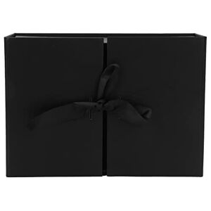 Rengu Boîte-cadeau à Double Porte, Matériel de Papier Externe 26x19x8cm Décoratif Pratique Durable Réutilisable Emballage Boîte-cadeau pour la Décoration (Le noir) - Publicité