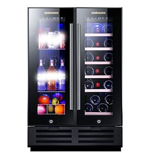 EDDHA Refroidisseur de vin et de boissons Capacité de 116 L Double zone avec porte en verre Réfrigérateur compact pour la cuisine - Publicité