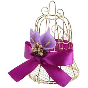 ABOOFAN Boîte Mangeoire Pour Cage à Oiseaux Porte-bonbons De Mariage Conteneur De Bonbons Cage à Oiseaux Bougeoir Cage à Oiseaux Coffret Cadeau Le Fer Fil De Fer Violet Fer Blanc - Publicité