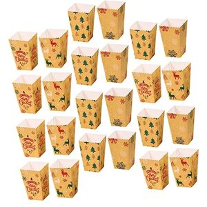 ABOOFAN Boîtes De 24 Pièces Boîte De Pop-corn De Noël Coffret Cadeau De Noel Seaux De Pop- Cotillons De Noël Conteneur De Boîte De Pop- Coccinelle Frites Pop Corn Joyeux Noël Papier - Publicité