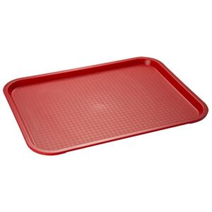 Plateau self-service, (L)410 x (P)305 mm, rouge - Lot de 3