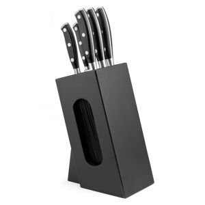 Bloc spaghetti 5 couteaux de cuisine Noir 15x30x40cm