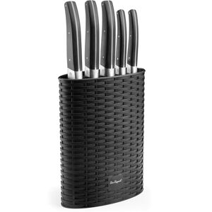 Lou Laguiole Bloc garni de 5 couteaux Noir 14x29x40cm