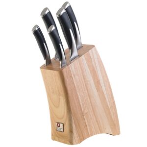 Bloc 5 couteaux de cuisine Noir 9x36x26cm