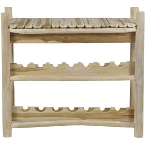 Grenier Alpin Porte-bouteilles en teck Beige 100x80x35cm