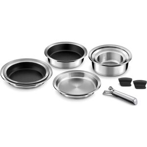 Cuisinox Lot 2 casseroles Ø 16/20cm + 1 poignee en Acier Inoxydable Argent 23x27x30cm