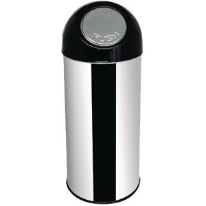 Bolero Poubelle ronde inox à couvercle battant 50l Gris 0x76cm