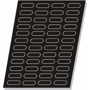 Pujadas Moule 48 minis brioches rectangle en silicone noir 60x40 cm Noir 0x1cm