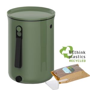 Composteur Bokashi en Plastique recycle,vert, 9,6l+1 kg d'activateur Vert 24x32x24cm