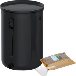 Composteur Bokashi en Plastique recycle,noir, 9,6l+1 kg d'activateur Noir 24x32x24cm