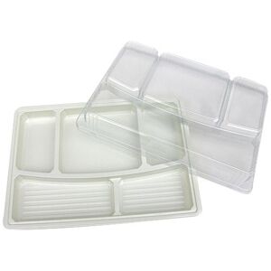 Firplast Plateau repas 5 compartiments en PS beige 342mm x 242mm (x200)