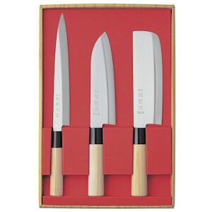 Set de 3 Couteaux Japonais Sekiryu - Santoku, Nakiri & Sashimi