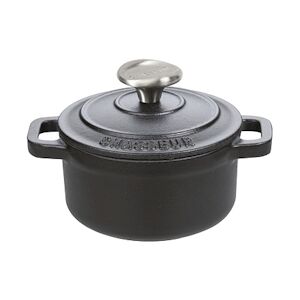 Le Chasseur Mini cocotte fonte emaillee ronde noir avec couvercle 10 cl Le Chasseur 071098