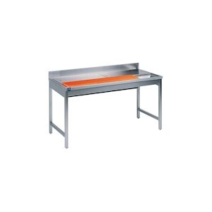 Table Inox de Découpe pour Viande Planche à Découper et Trou Vide Déchets 1400x700x700x850mm VIRTUS GROUP