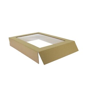 CREAPAK Cloche carton  micro cannelure pour plateau 40x30 cm  fenetre pvc - carton de 20