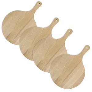 Lot de 4 planches a pizza et tarte flambee en bois Fackelmann Pizzas Lovers