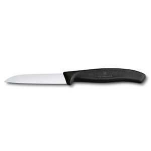 Victorinox Couteau a legumes Swiss Classic 8 cm, pointe moyenne, tranchant droit, noir