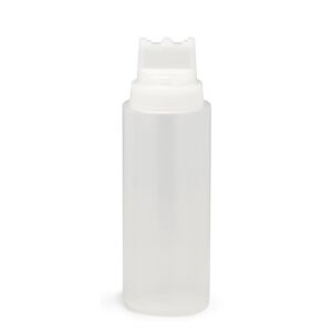 TABLECRAFT - 3263C/6 - Lot de 6 unites - Bouteille a presser avec goulot de 63 mm 950 ml - 8,5 x 8,5 x 26,4 cm - Blanc translucide