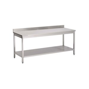 Table Inox avec Sous Tablette et Dosseret 1000 x 700mm - Materiel Horeca - GDATS-107A