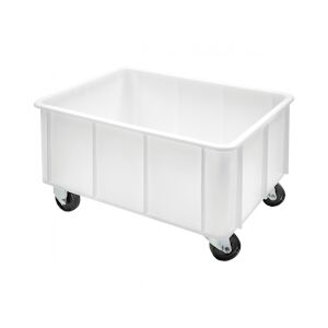 GILAC Bac renforcé grand volume empilable - 4 roues - 120 L - Blanc G120421