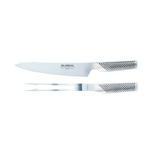 Global Couteau à viande 21 cm + fourchette à viande inox G313 Global - 120270