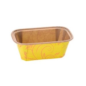 JORIDEAL Moule de cuisson rectangle jaune en papier biodégradable 112x67x40mm JORIDEAL