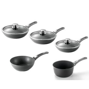 Set Poeles Bonafit 5pcs - Maison et jardin  Arts de la table et arts culinaires  Materiel de cuisson et de patisserie  Ustensiles de cuisson  Batteries de cuisine - Teleshopping