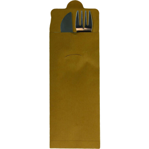 Kit inox 2/1 sache papier kraft ( couteau + fourchette 168MM) X100 Firplast