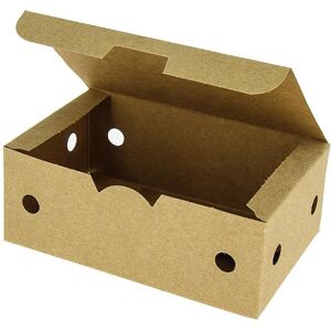 Boite carton kraft brun take away - 134X85X55 (X500) carton + cire naturelle Firplast