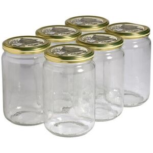 Apiculture.net - Materiel apicole francais 6 pots verre 1kg (750 ml) avec couvercles TO 82 - Ruche doree