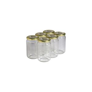 Apiculture.net - Matériel apicole français 6 pots verre 1kg (750 ml) avec couvercles TO 82 - Ruche dorée