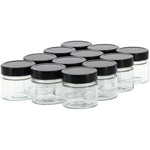 Apiculture.net - Matériel apicole français 12 pots verre 250g Modernes avec couvercles TO 70 Deep - Noir70 mm