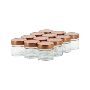 Apiculture.net - Matériel apicole français 12 pots verre 250g Modernes avec couvercles TO 70 Deep - Cuivré70 mm