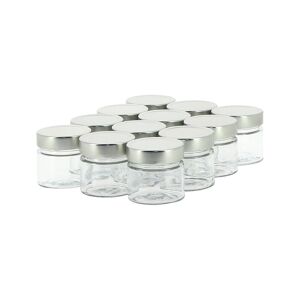 Apiculture.net - Matériel apicole français 12 pots verre 250g Modernes avec couvercles TO 70 Deep - Argenté70 mm
