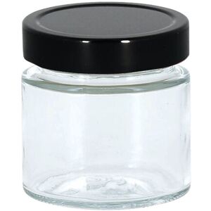 Apiculture.net - Materiel apicole francais 24 pots verre jupe haute 135ml avec couvercles TO 58 Deep - Noir