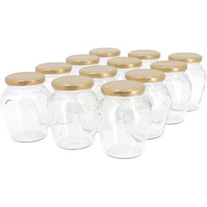 Apiculture.net - Matériel apicole français 6 pots verre Orcio 500g (370 ml) TO 63 avec couvercles - Or