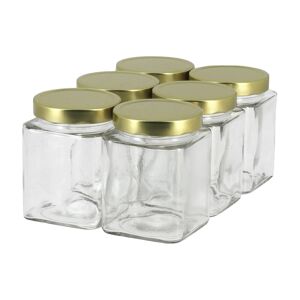 Apiculture.net - Materiel apicole francais 6 pots verre jupe haute Quadro 750 g (580 ml) avec couvercles Deep - Or