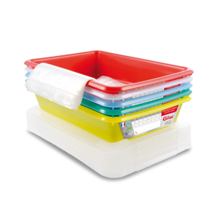 Gilac lot de 5 bacs alimentaires plat gilac pour échantillonnage - 3 ou 8 l   nbre...