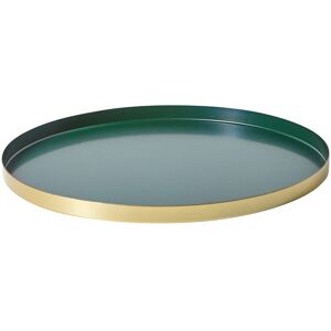 Plateau rond metal dore et vert - Blancheporte Vert Unite