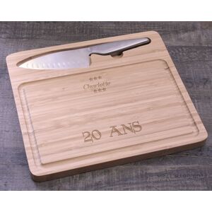 Cadeaux.com Planche à découper personnalisable avec couteau femme 20 ans