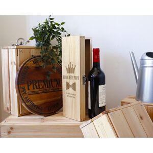 Cadeaux.com Caisse à vin personnalisée en bois - Papa Royal